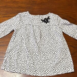Black and White Heart Patterned Top